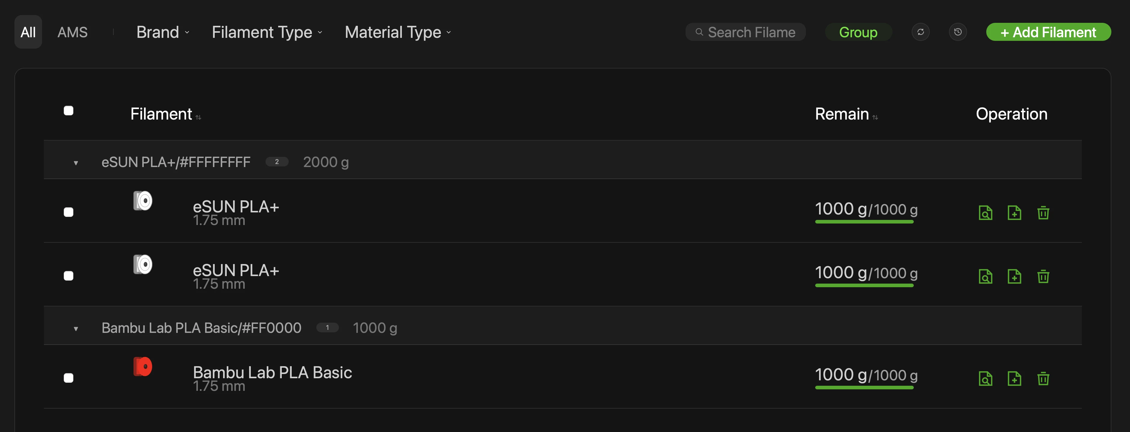 Filament Management