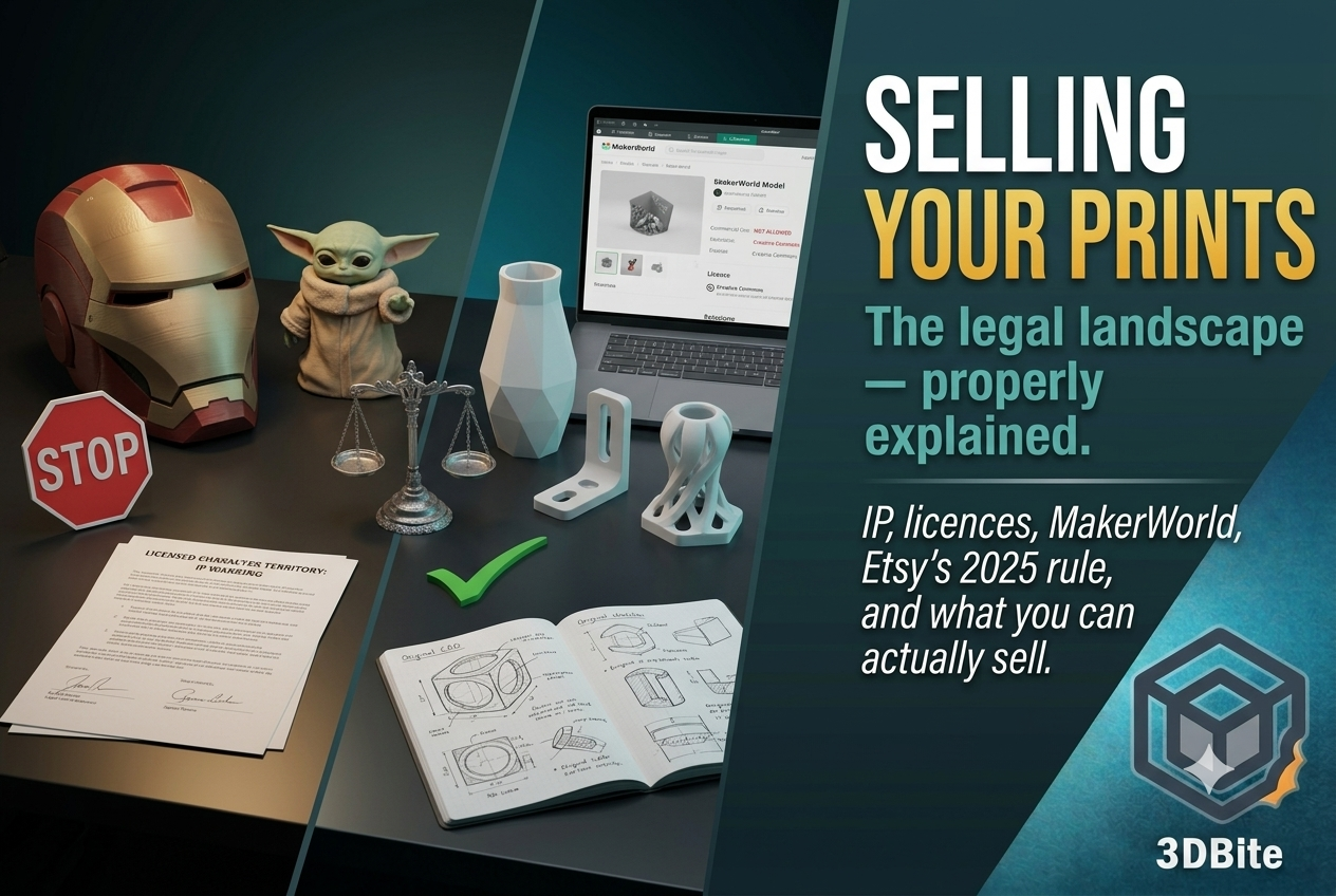 The Legal Side of Selling Your 3D Prints — What You Actually Need to Know