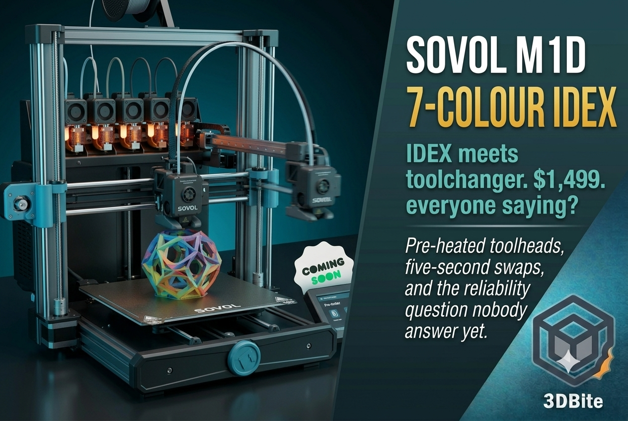 The Sovol M1D: A Seven-Colour IDEX Toolchanger for $1,499