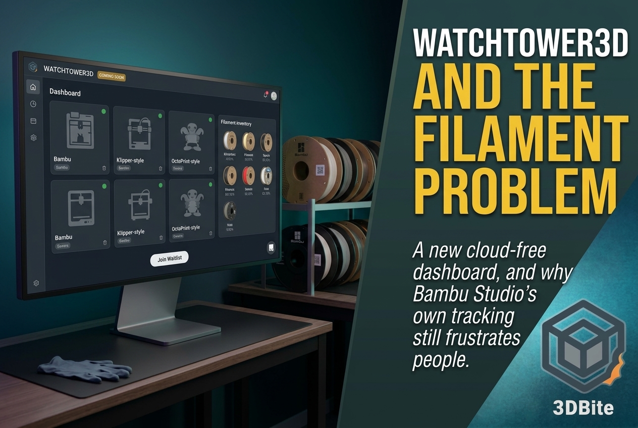 Watchtower3D: A New Cloud-Free Dashboard, and Why Bambu Studio’s Filament Tracking Still Frustrates People